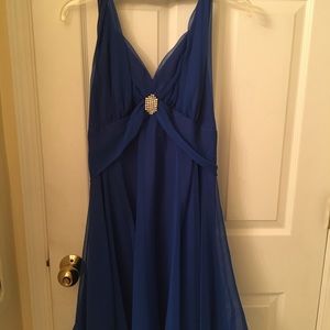 Blue chiffon flowy dress never worn